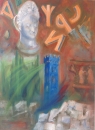 Il mio onirico viaggio a Fiesole - olio su tela - cm 70 x 50