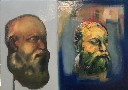 Il vecchio ed il nuovo, studio - olio su tela cm 50 x 70